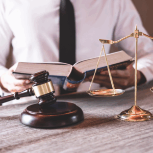 Judge’s gavel and law book representing sexual assault laws in Utah
